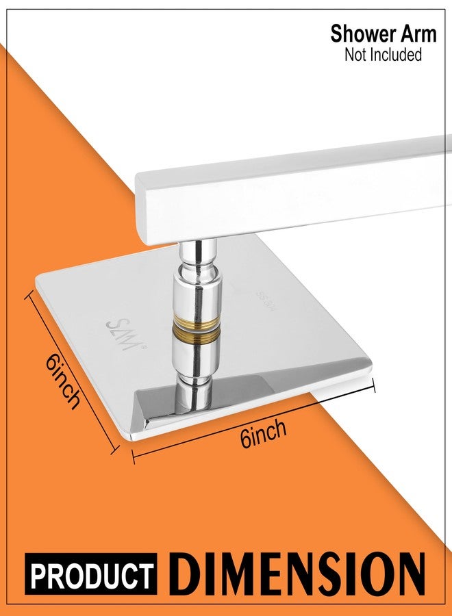 سام رأس دش سام رفيع عالي الضغط بدون ذراع للحمام (مربع منحني، 6 * 6) - Image 2